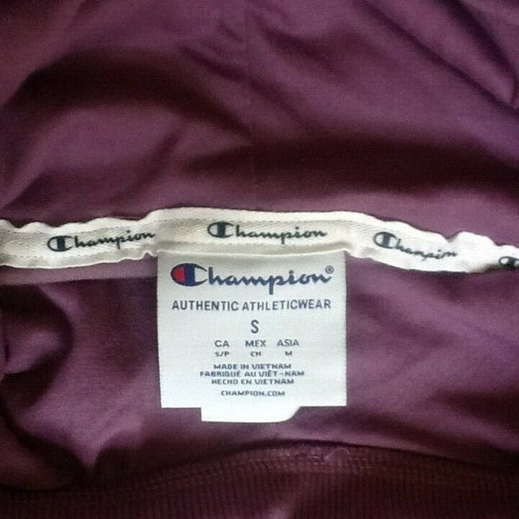 new Champion Women's Size SMALL Velour Hoodie in MIDNIGHT ASTER PINK color NWT - Picture 2 of 8